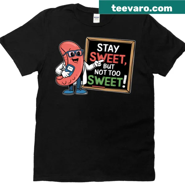T-shirt with 'Stay Sweet But Not Too Sweet!' for diabetes educators