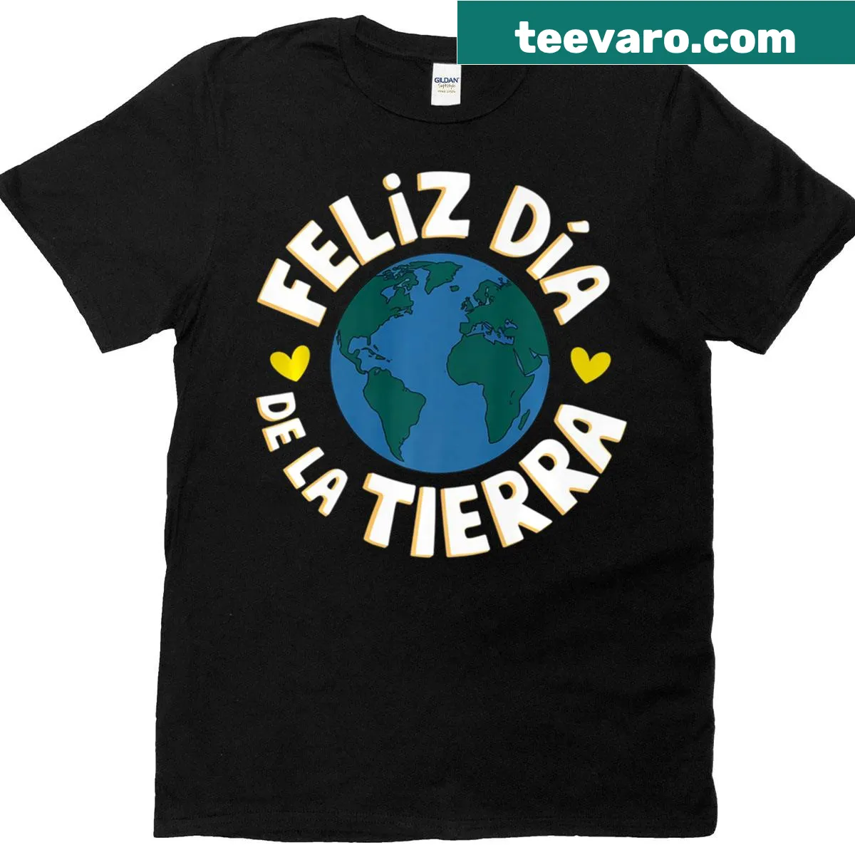 Typography design for Earth Day in Spanish on T-shirt — on a men's t-shirt