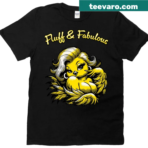 Cute T-shirt with fluffy bunnies and Easter-themed graphics