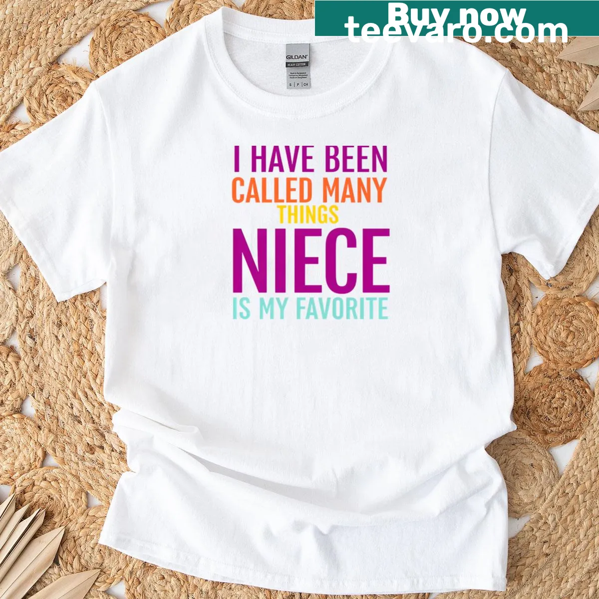 Humorous t-shirt with 'Niece Is My Favorite' text — on a men's t-shirt