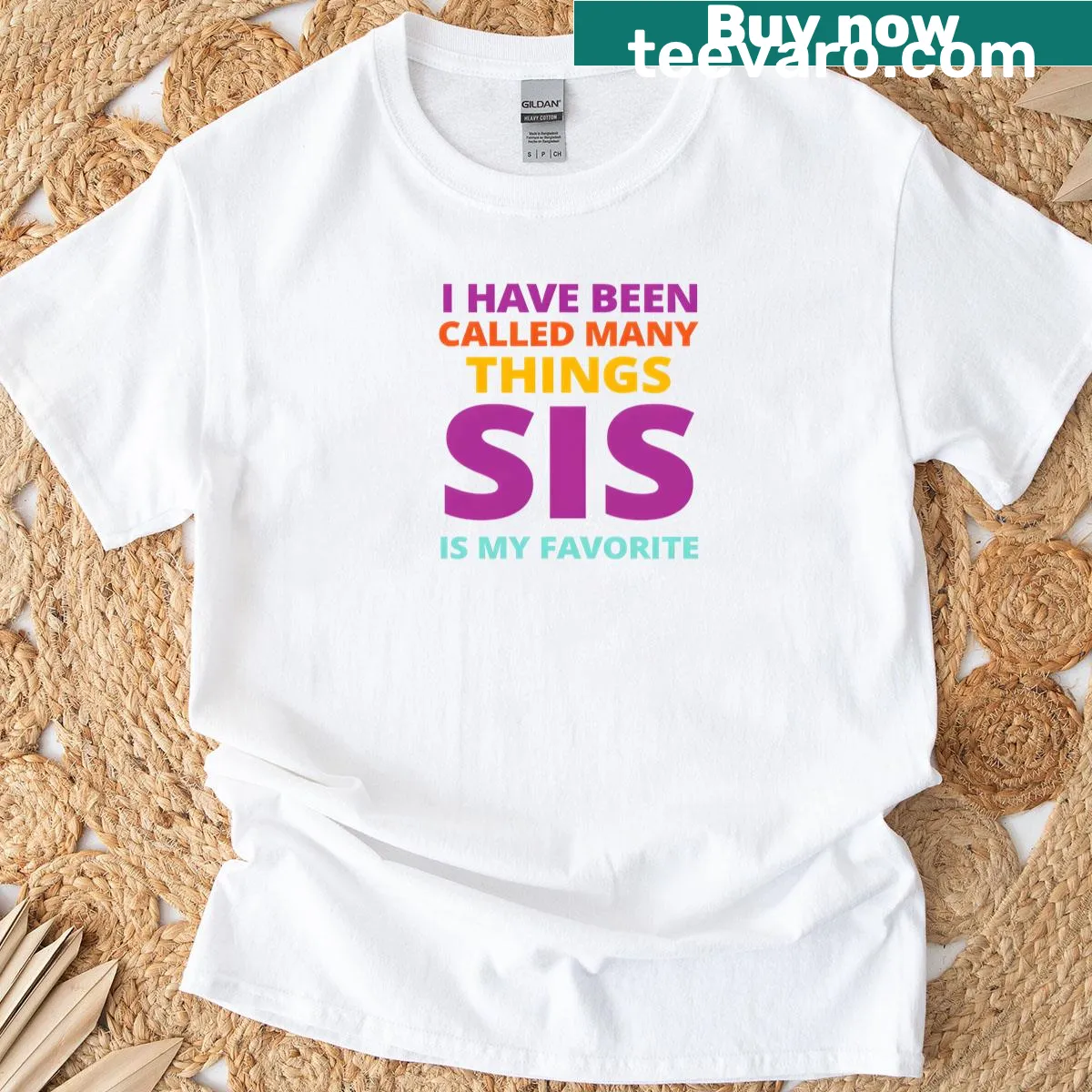 Cute sister quote shirt stating 'Sis Is My Favorite' — on a men's t-shirt