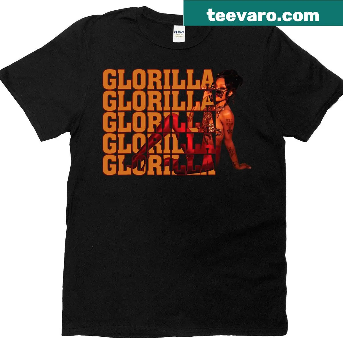 Personalized retro 80s t-shirt with name 'Glorilla' — on a men's t-shirt