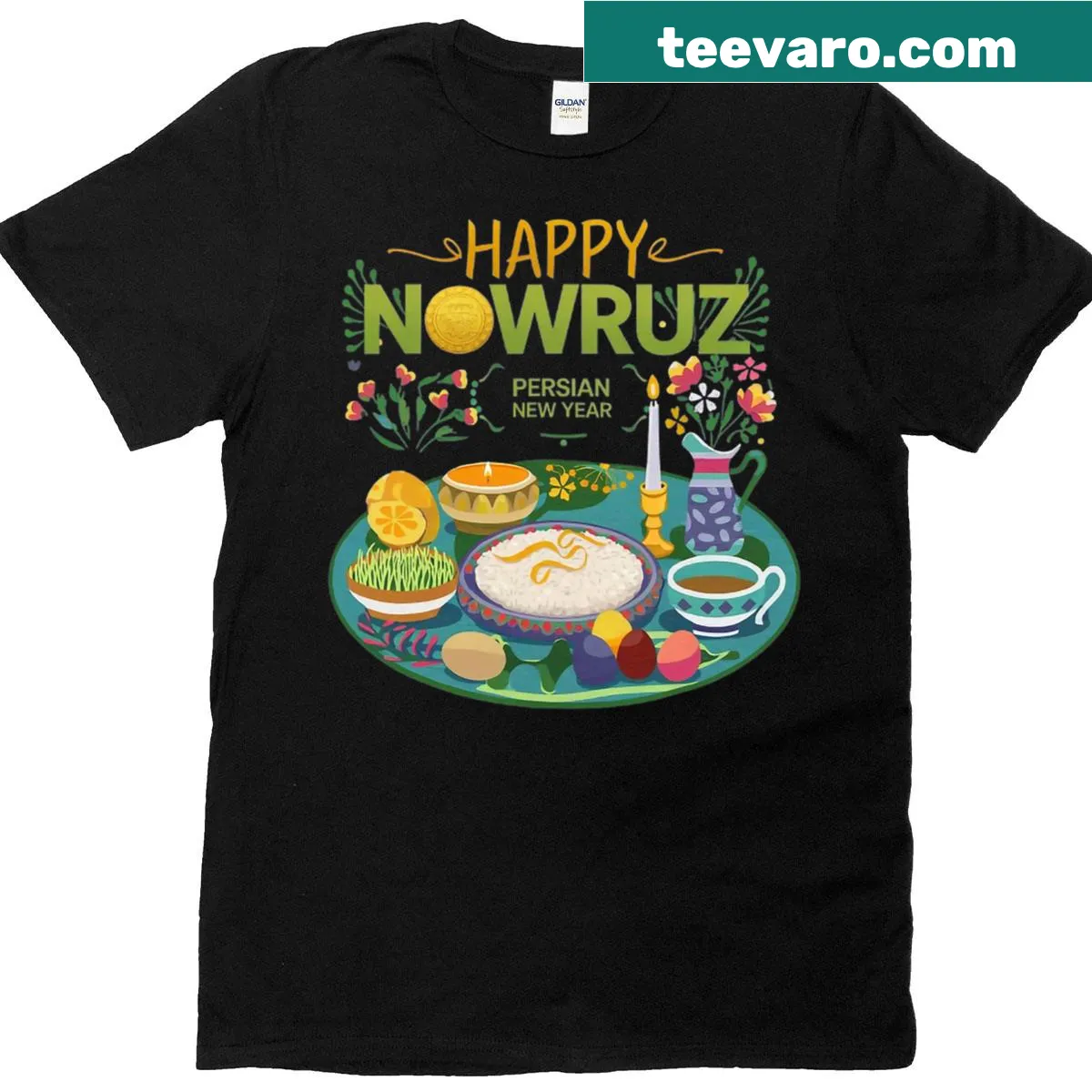 Festive Nowruz symbols on kids T-shirt — on a men's t-shirt