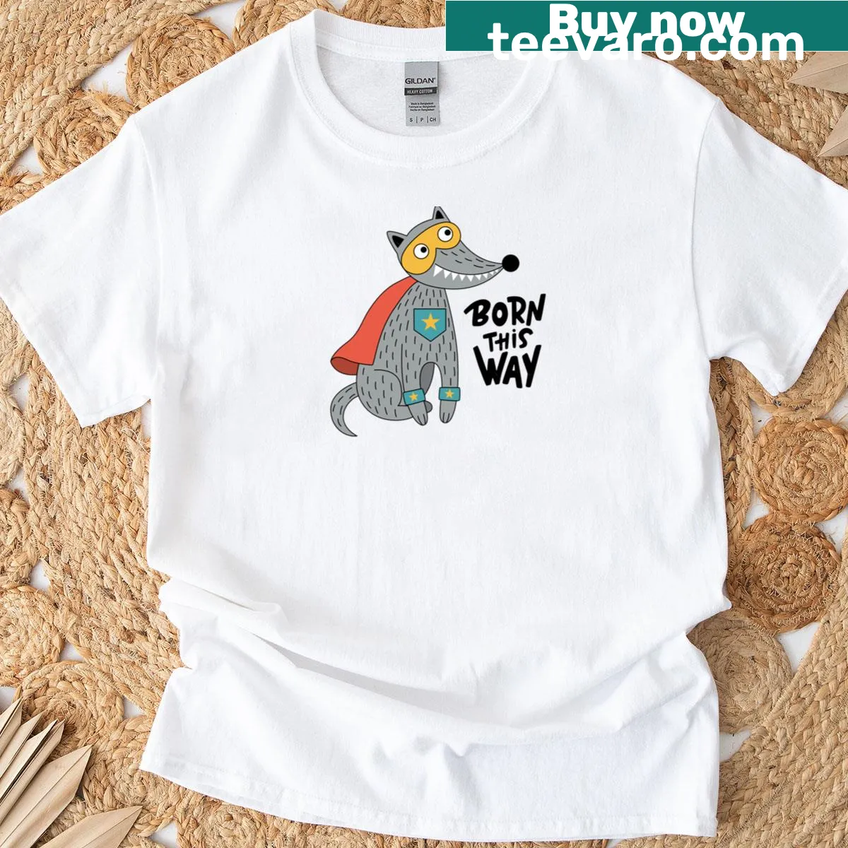 Hero themed t-shirt with bold text — on a men's t-shirt
