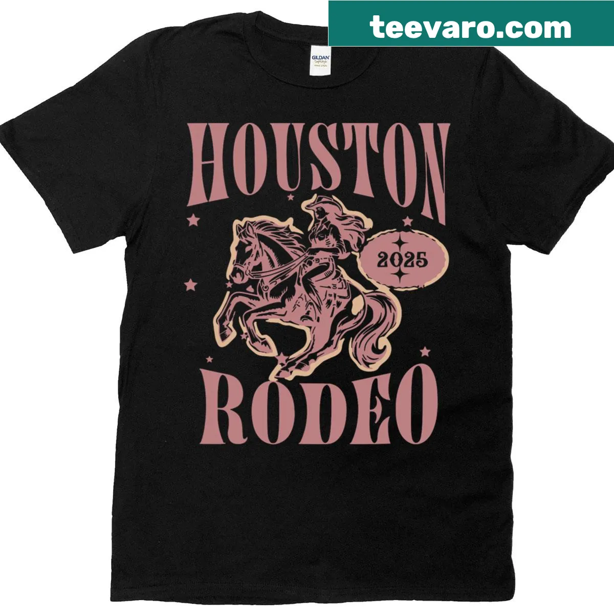 Vintage distressed T-shirt featuring a rodeo cowgirl design — on a men's t-shirt
