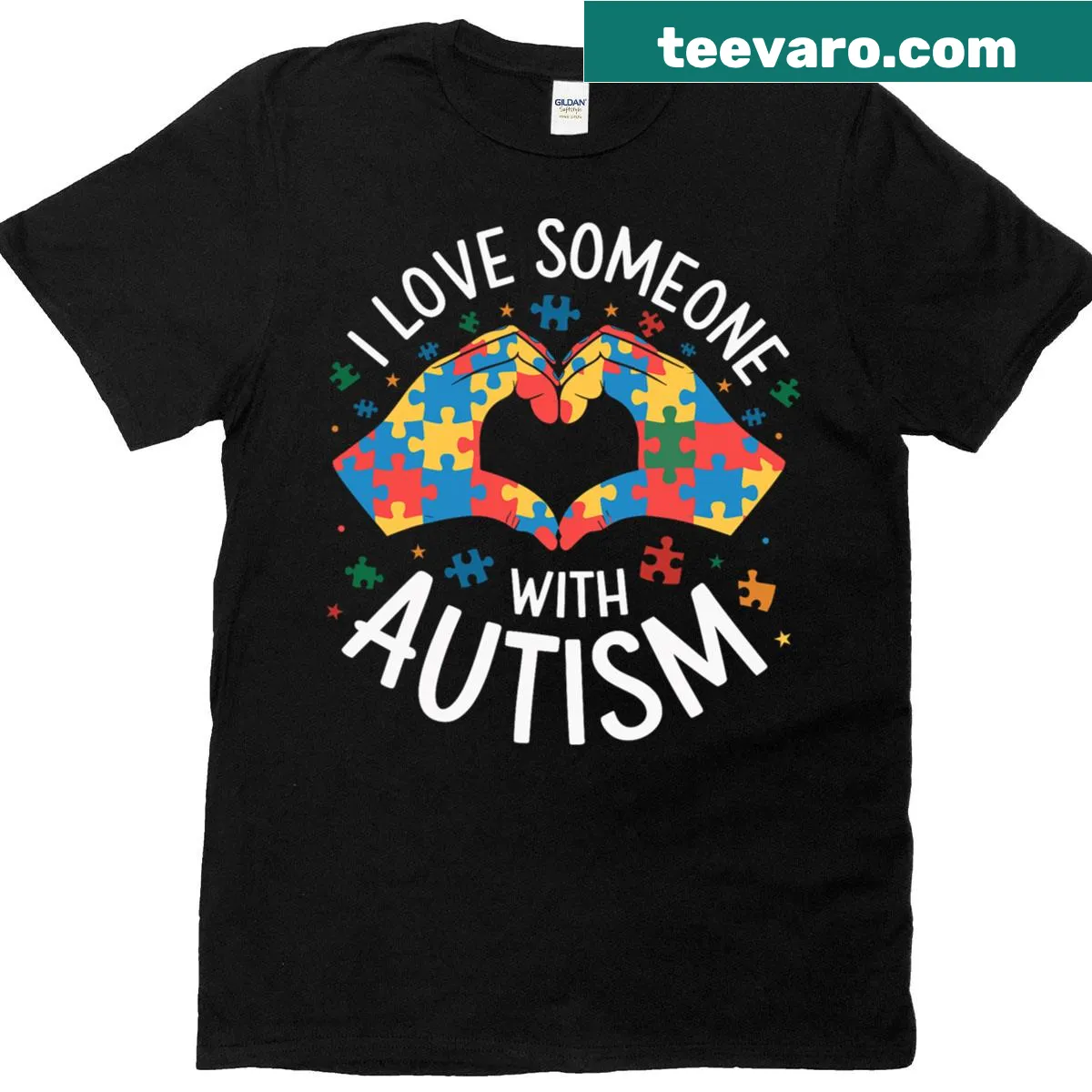 Supportive shirt promoting autism awareness for autistic kids — on a men's t-shirt