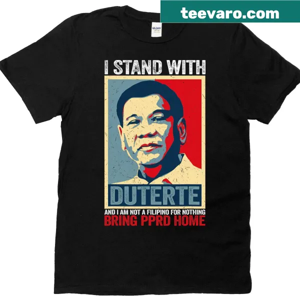 Retro supportive shirt for Duterte with patriotic text