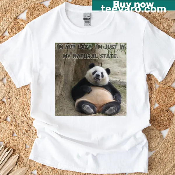 Cute lazy panda illustration on a kids t-shirt