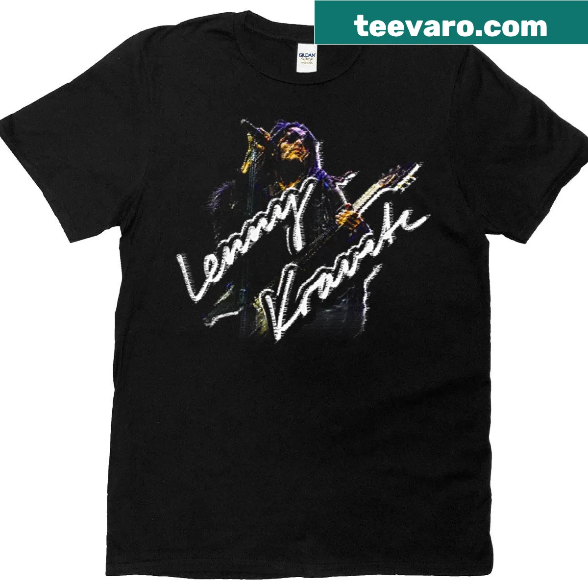Playful illustration honoring Lenny Kravitz. — on a men's t-shirt
