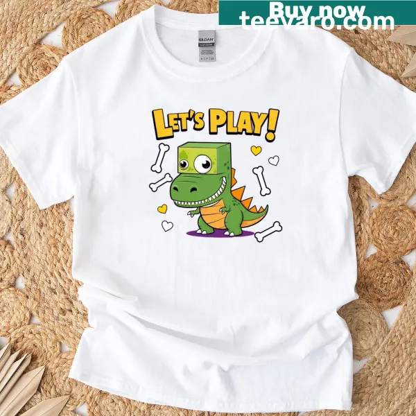 Cartoon dinosaur-themed T-shirt for kids