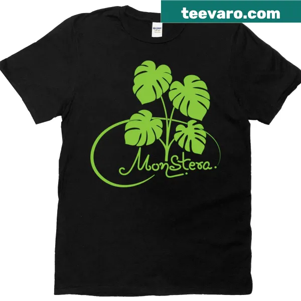 Illustration of a Monstera leaf on a T-shirt