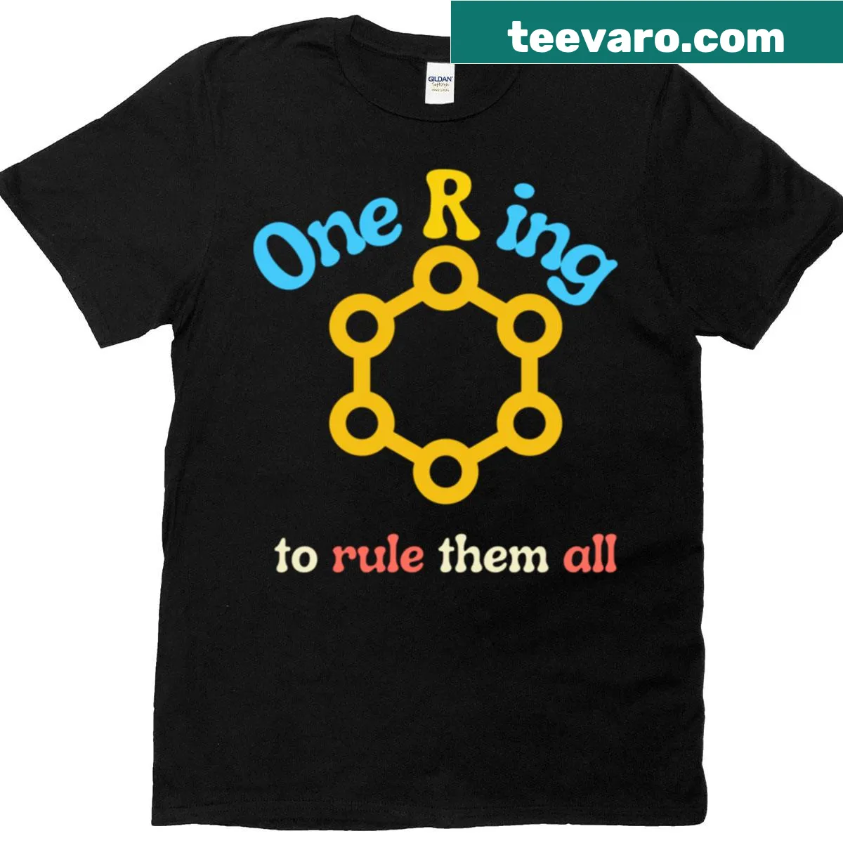 Iconic One Ring To Rule Them All t-shirt for fantasy fans — on a men's t-shirt
