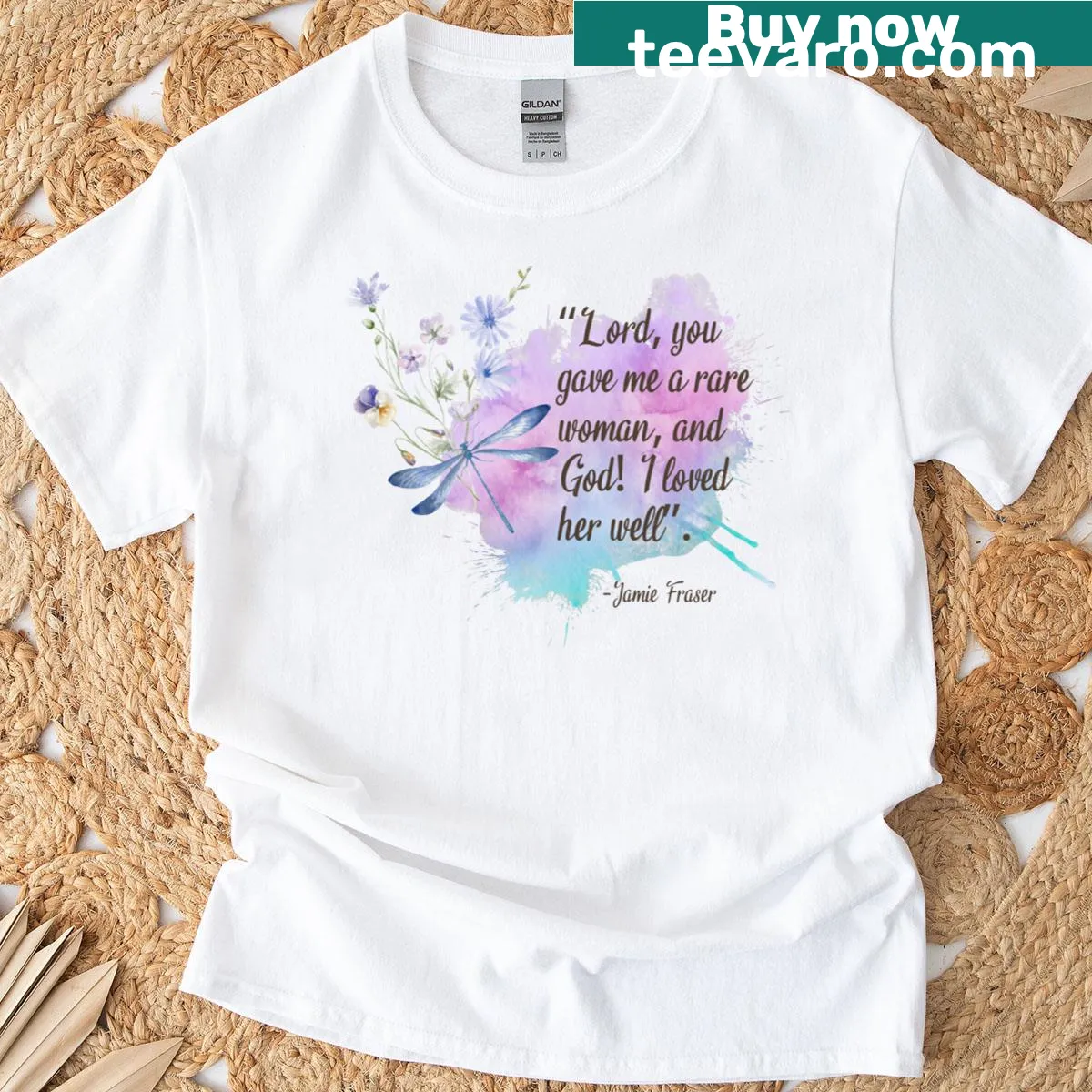 Inspirational quote from Jamie Fraser on a T-shirt — on a men's t-shirt