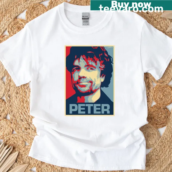 T-shirt celebrating the name Peter with playful illustrations