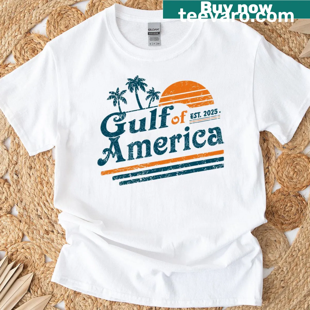 Retro T-shirt featuring American and Mexican flags with '2025' text — on a men's t-shirt