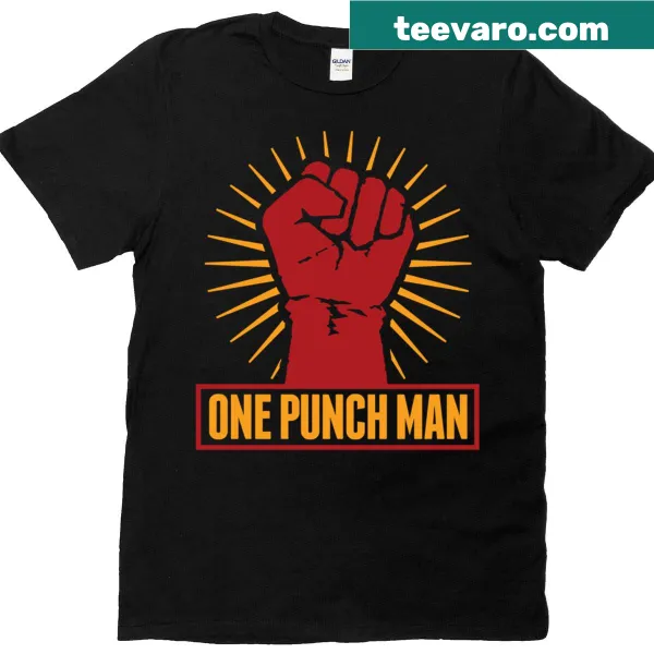 Saitama Power! T-shirt with bold typography design.