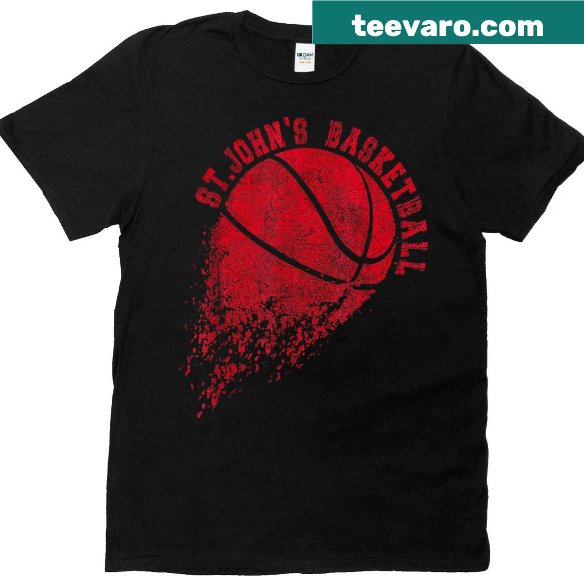 Vintage-style basketball graphic shirt representing St Johns — on a men's t-shirt