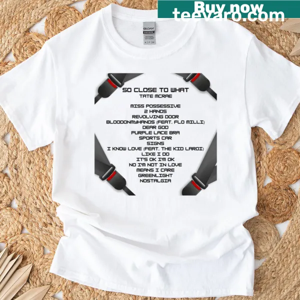 Tate Mcrae T-shirt featuring inspiring lyrics and artist name in typography.