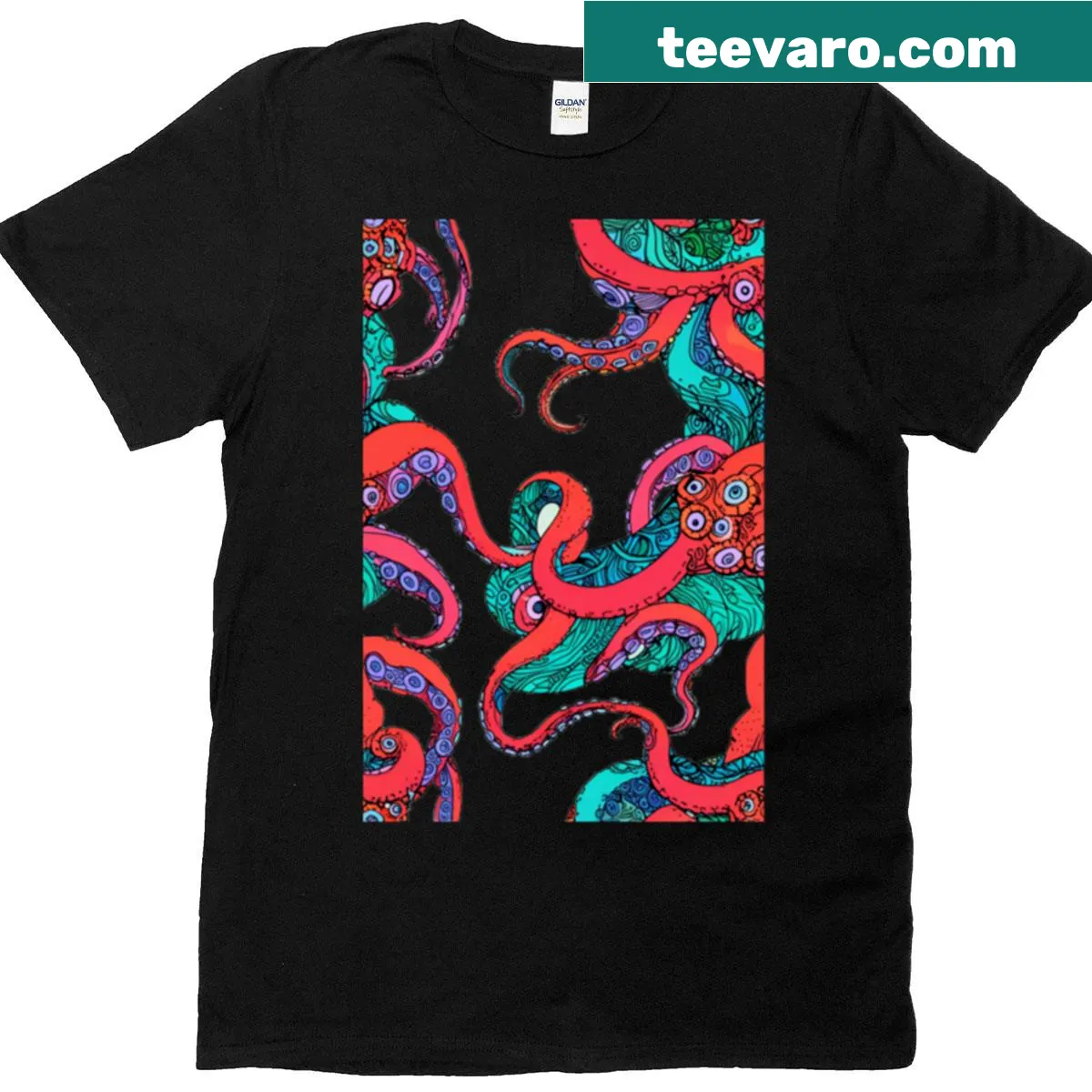 Tentacles Anime T-shirt featuring playful cartoon-style tentacle illustrations. — on a men's t-shirt