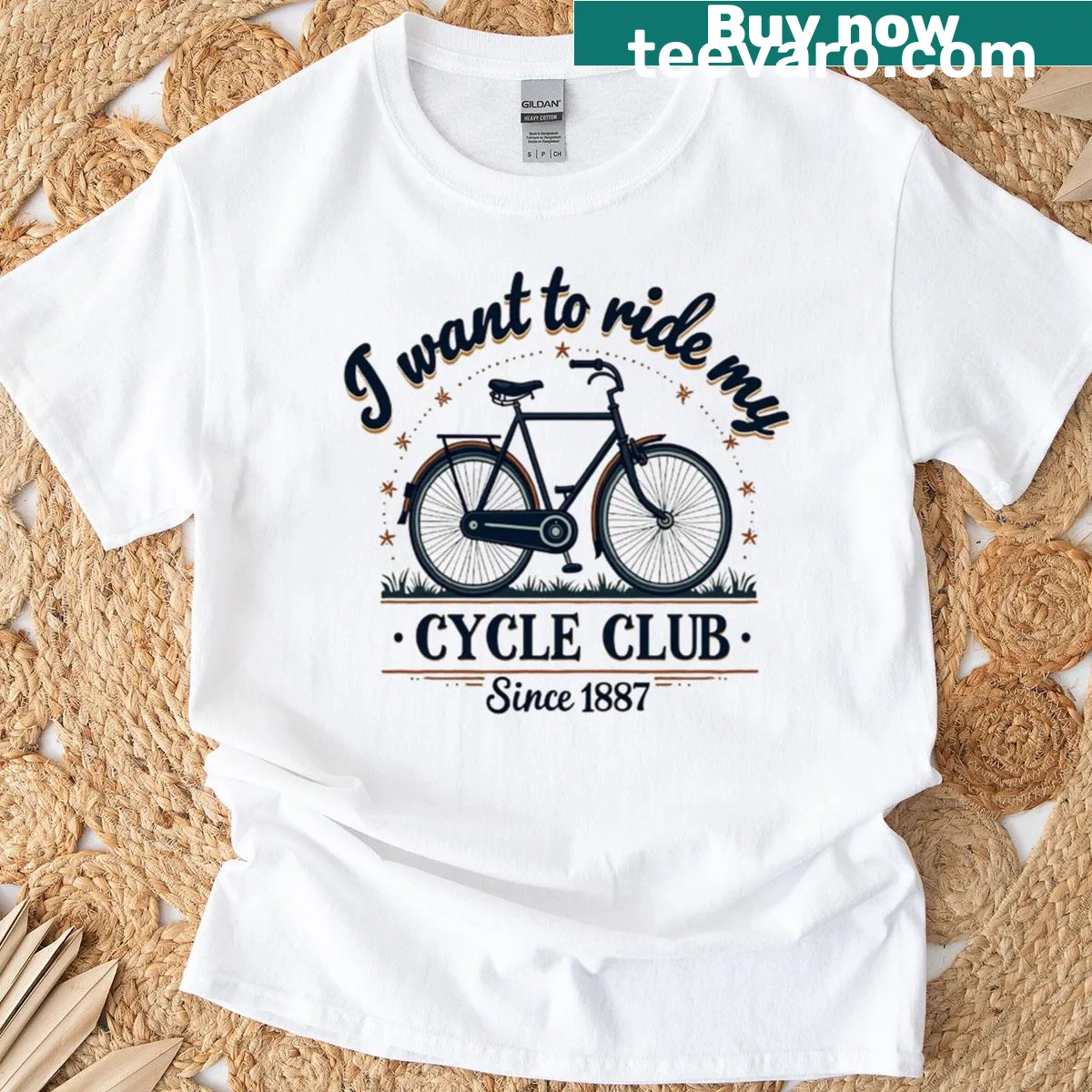 Vintage distressed T-shirt with Bicycle Club graphic — on a men's t-shirt