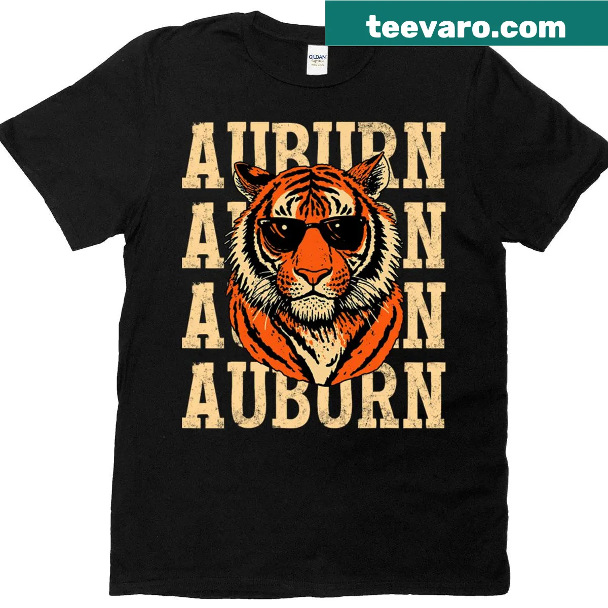 Vintage Auburn design on a T-shirt, perfect for fans of the university — on a men's t-shirt