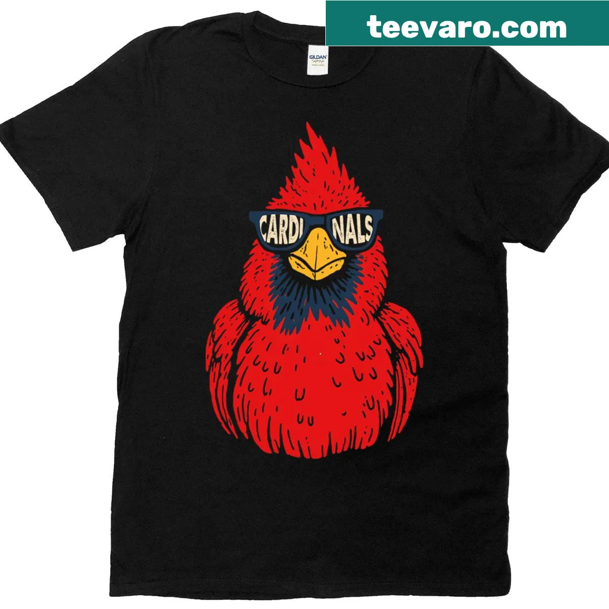 Vintage T-shirt featuring Cardinals baseball theme — on a men's t-shirt