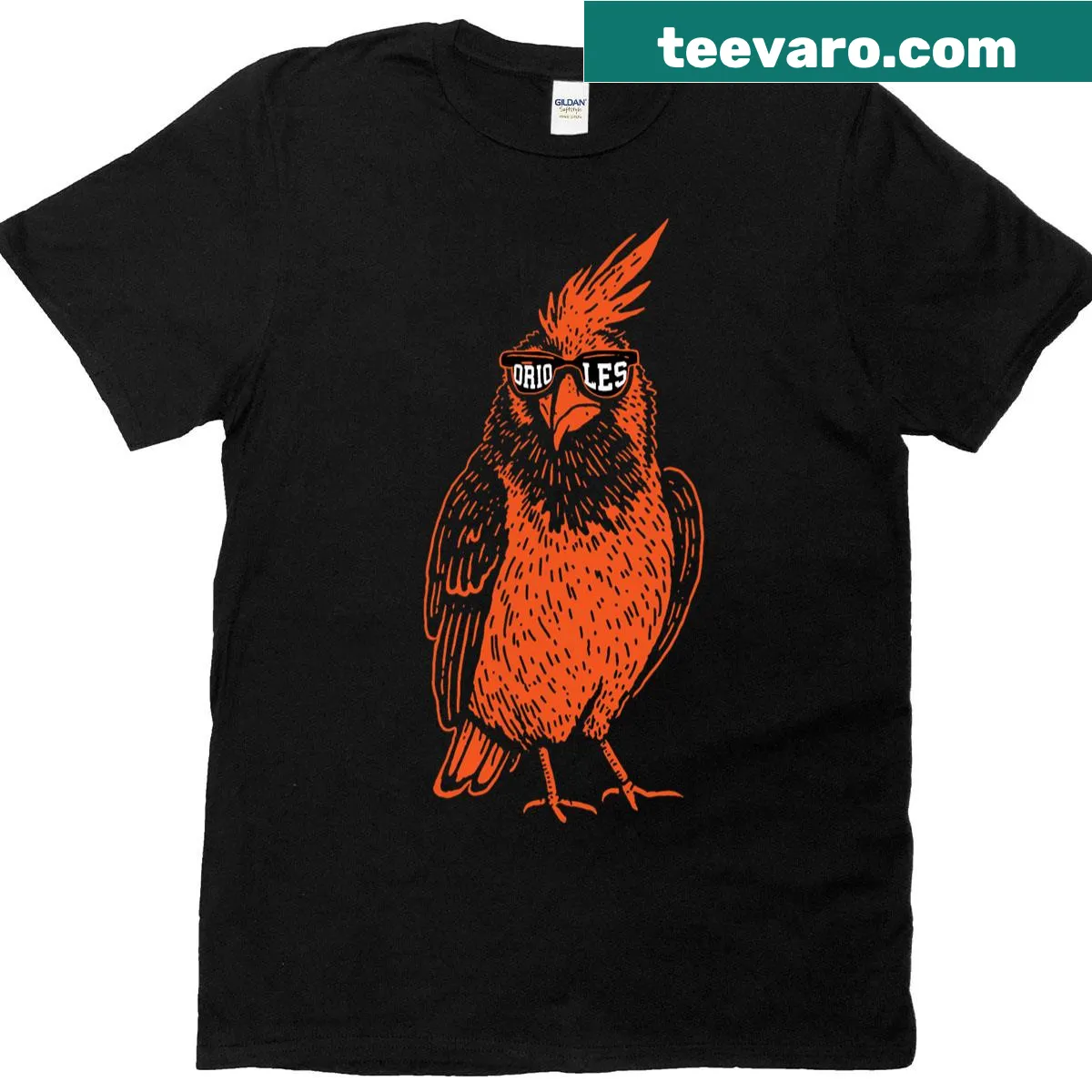 Vintage T-shirt featuring Orioles baseball theme — on a men's t-shirt