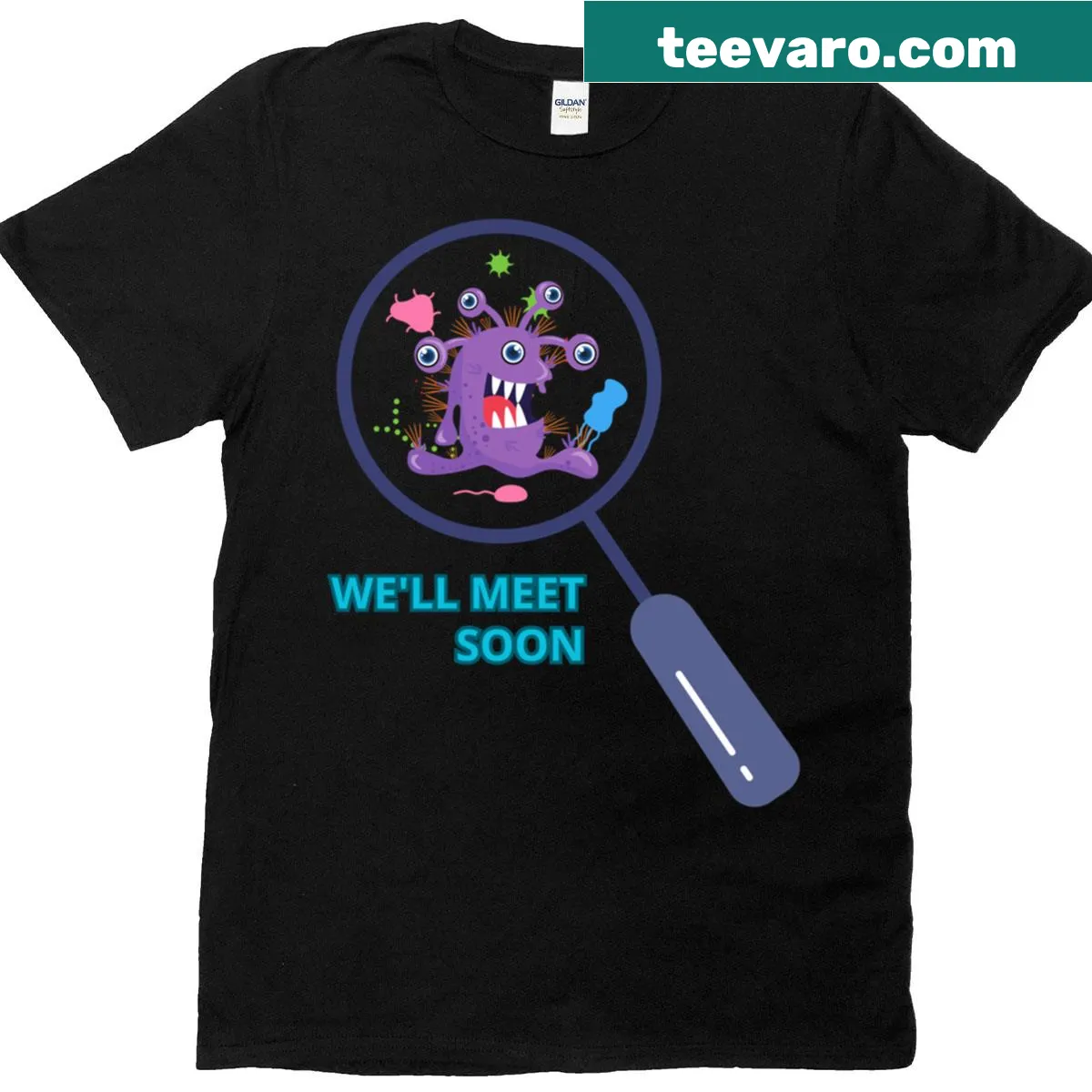 Inspirational T-shirt with uplifting 'We'll Meet Soon' phrase — on a men's t-shirt