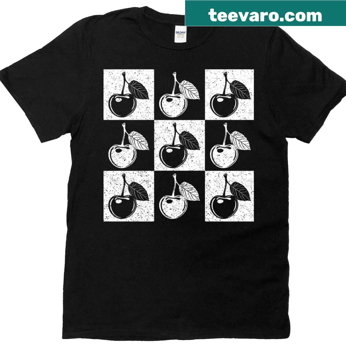 Pop art cherry graphic on a t-shirt — on a men's t-shirt