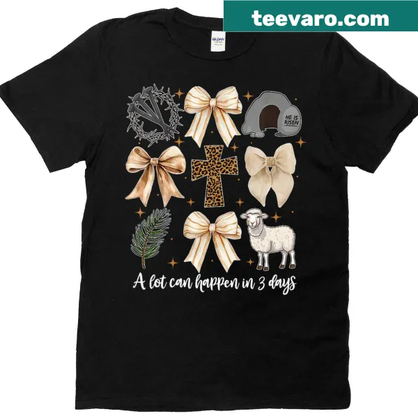 Easter-themed V-neck T-shirt with an inspiring message.