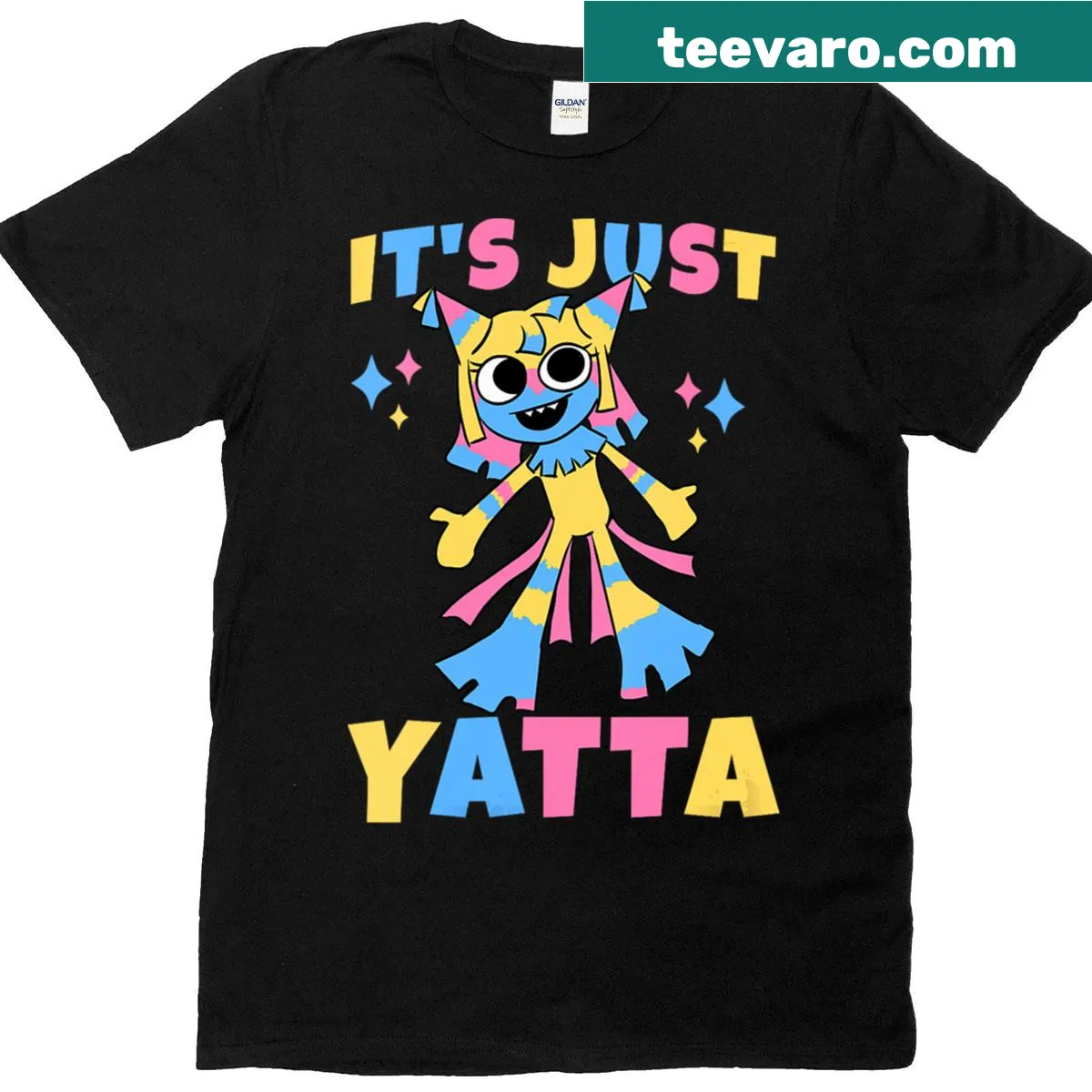 Funny Yatta Dandy's World V-neck t-shirt with humorous text — on a men's t-shirt