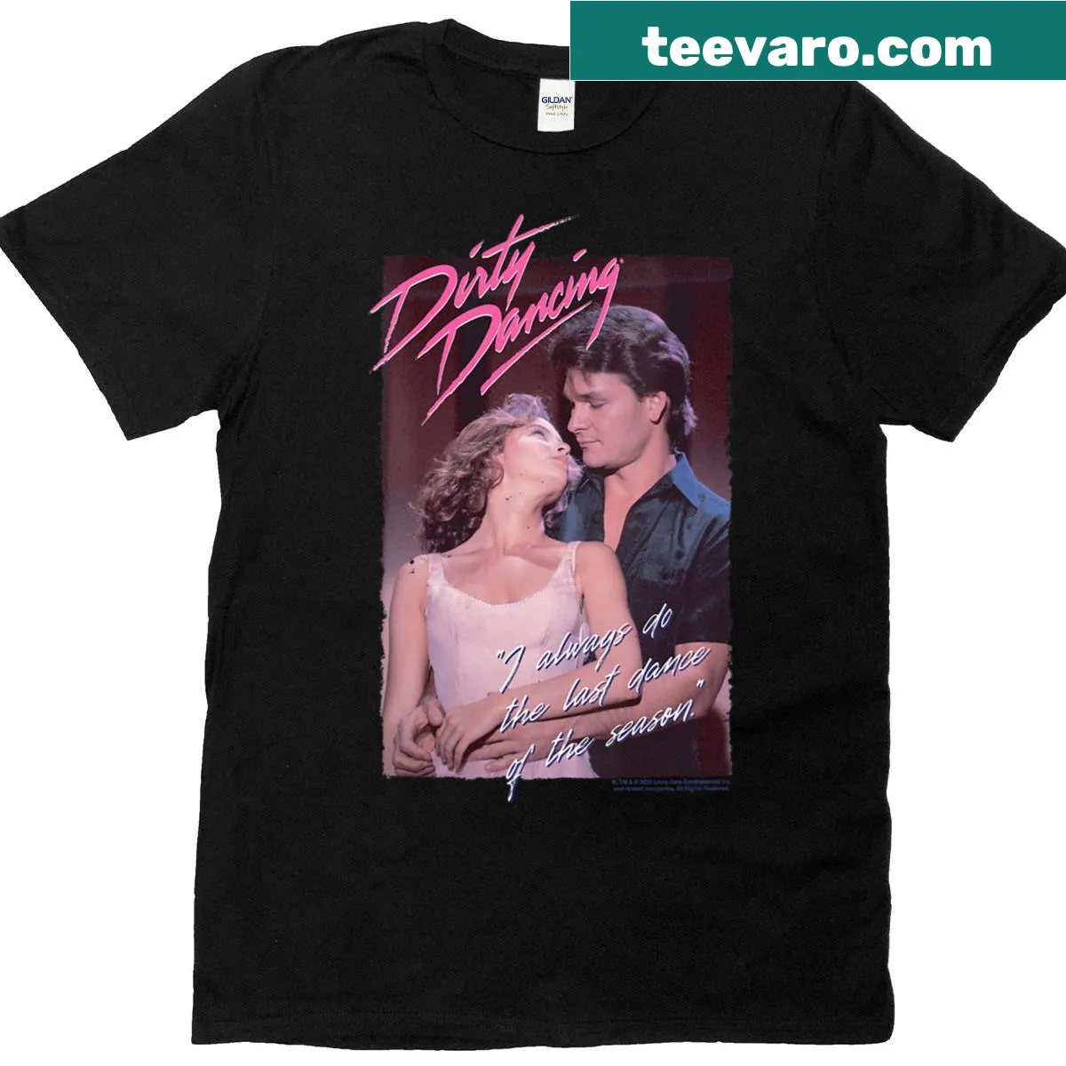 V-neck t-shirt featuring a quote from Dirty Dancing. — on a men's t-shirt