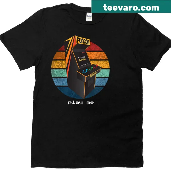 V-neck t-shirt celebrating Funcon with playful typography