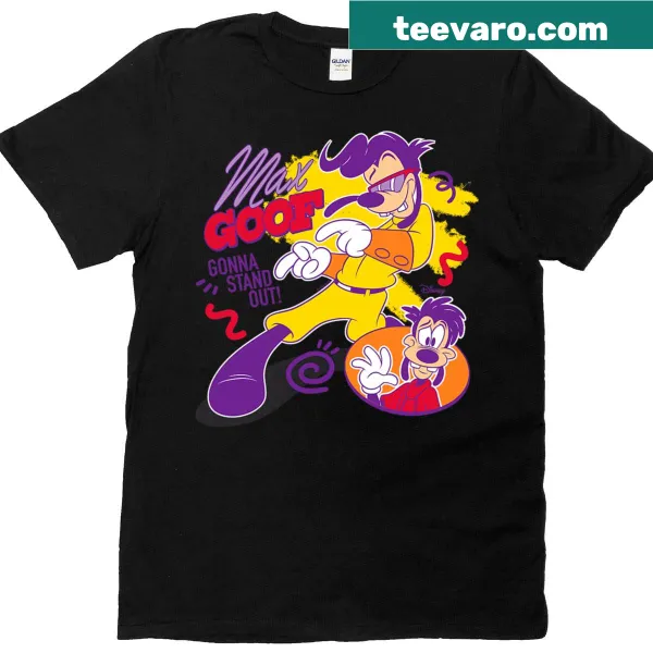 Cartoon-style t-shirt featuring Max Goof from A Goofy Movie