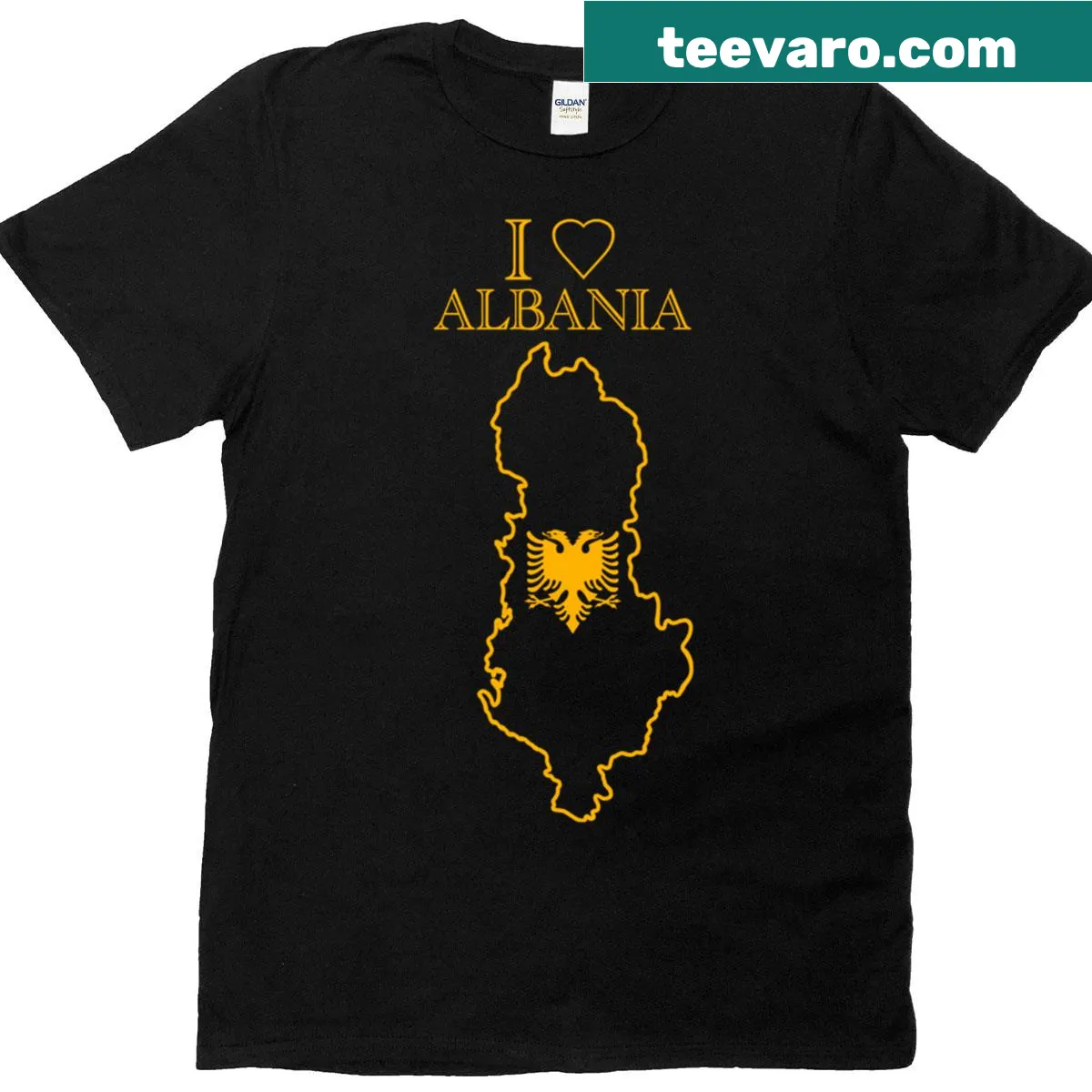 Albanian Eagle T-shirt representing national pride — on a men's t-shirt