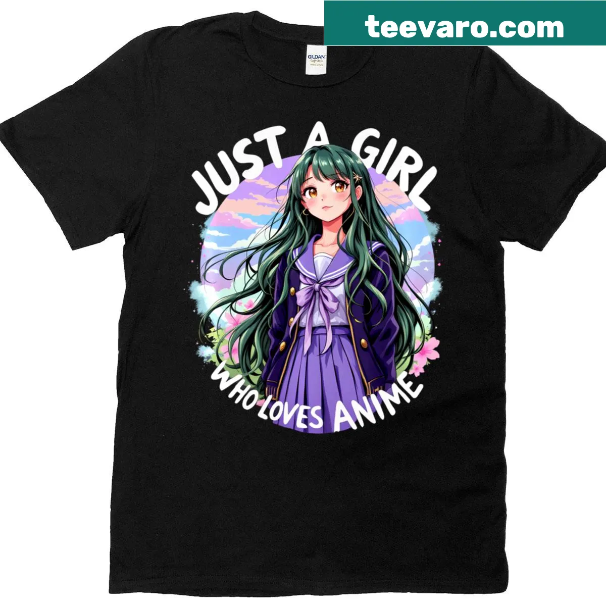 T-shirt designed for teen girls with anime-themed graphics — on a men's t-shirt