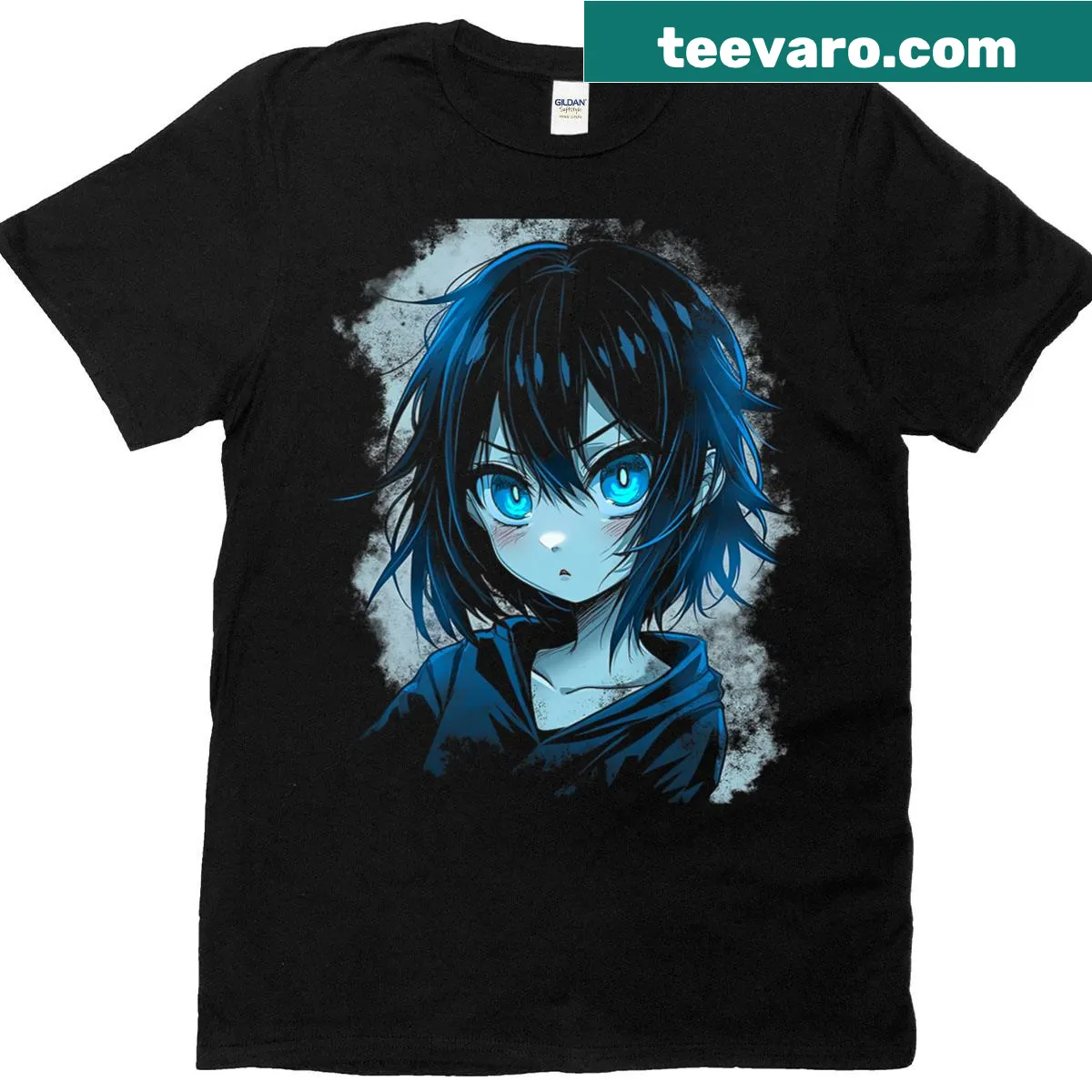 Simple anime-themed t-shirt design — on a men's t-shirt