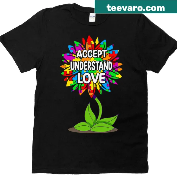 Heartwarming autism awareness t-shirt featuring a sunflower design