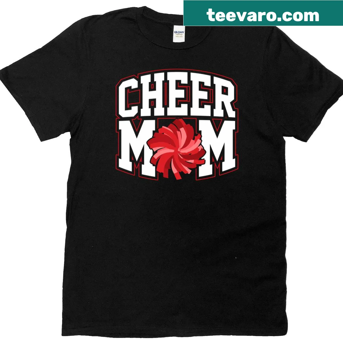 Cheer Mom T-shirt with pompom graphic — on a men's t-shirt