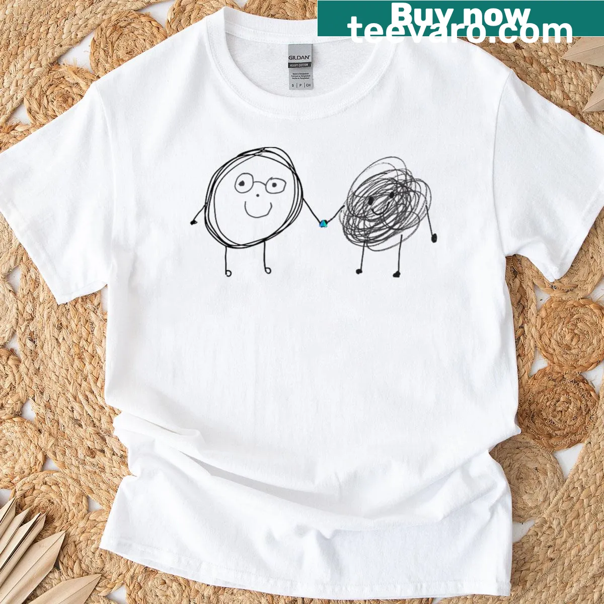 Mindful phrase graphic promoting calm and connection on T-shirt — on a men's t-shirt