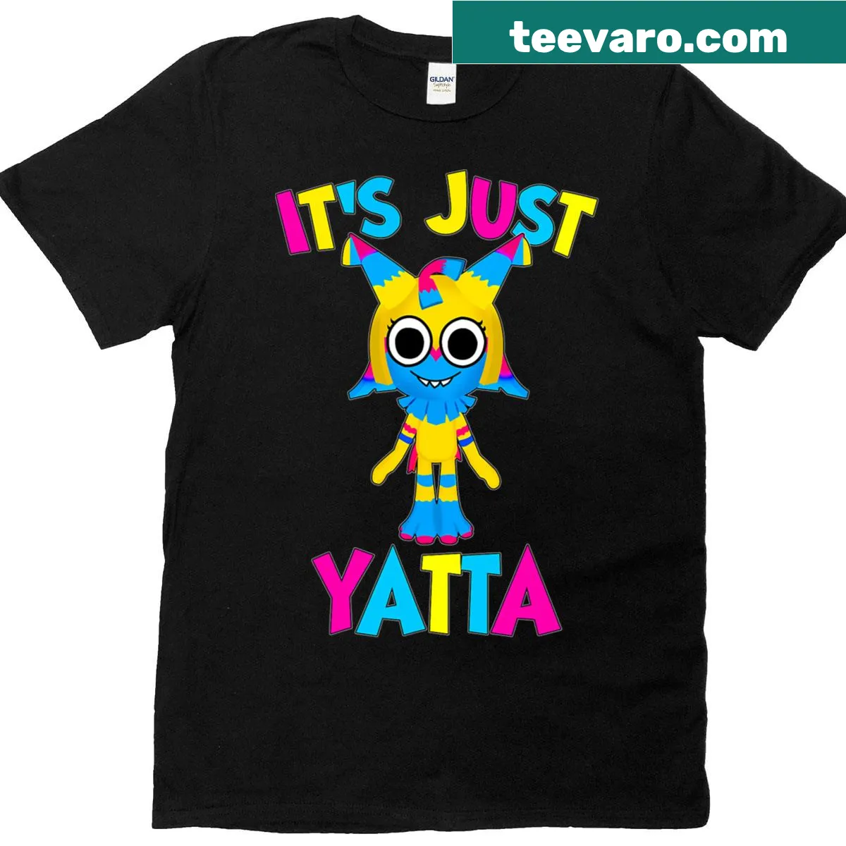 Cartoon-style design from Dandy's World on T-shirt — on a men's t-shirt