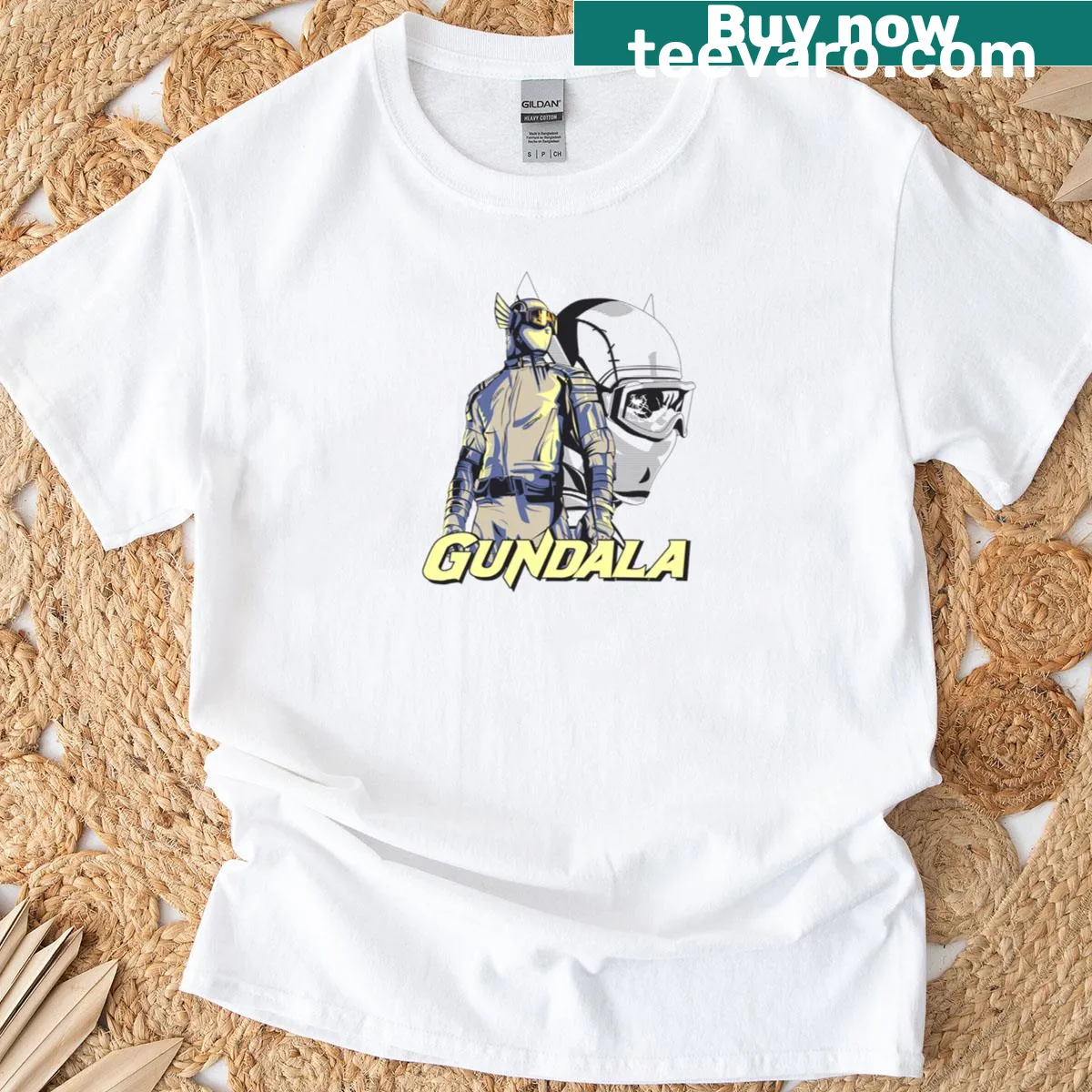 Vector graphic of Gundala character on fanart T-shirt — on a men's t-shirt