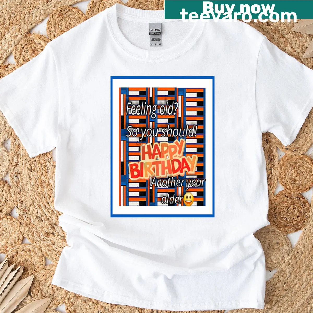 Funny birthday T-shirt with playful aging humor — on a men's t-shirt