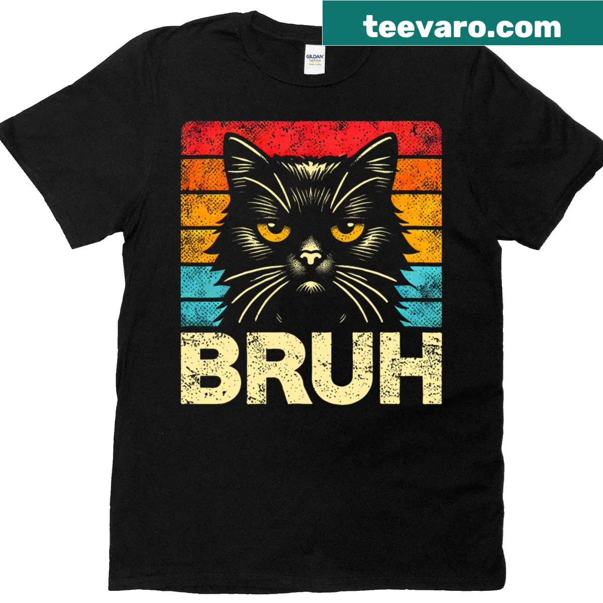 Funny cat meme graphic T-shirt for kids — on a men's t-shirt