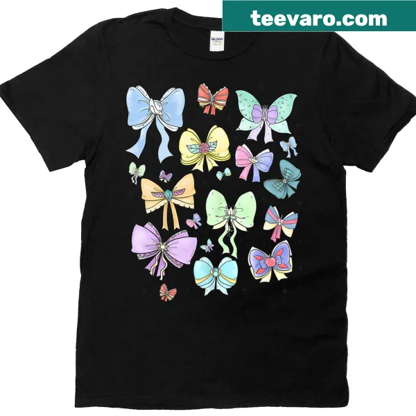 Cute princess T-shirt with a cartoon design and bow for girls