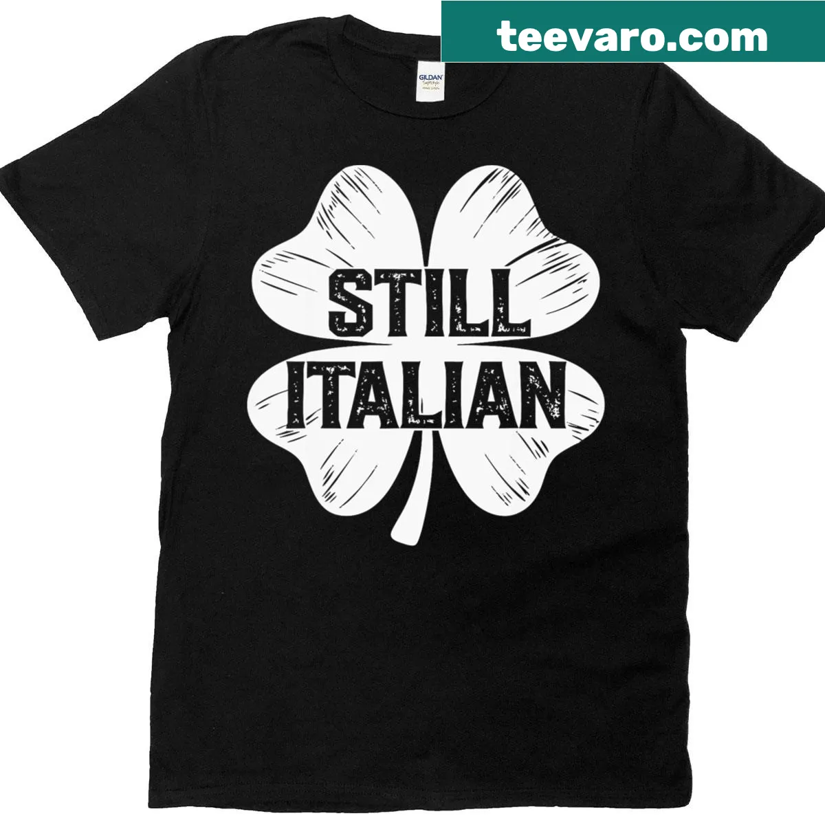 Funny St. Patrick's Day T-shirt with Italian flair and shamrocks — on a men's t-shirt