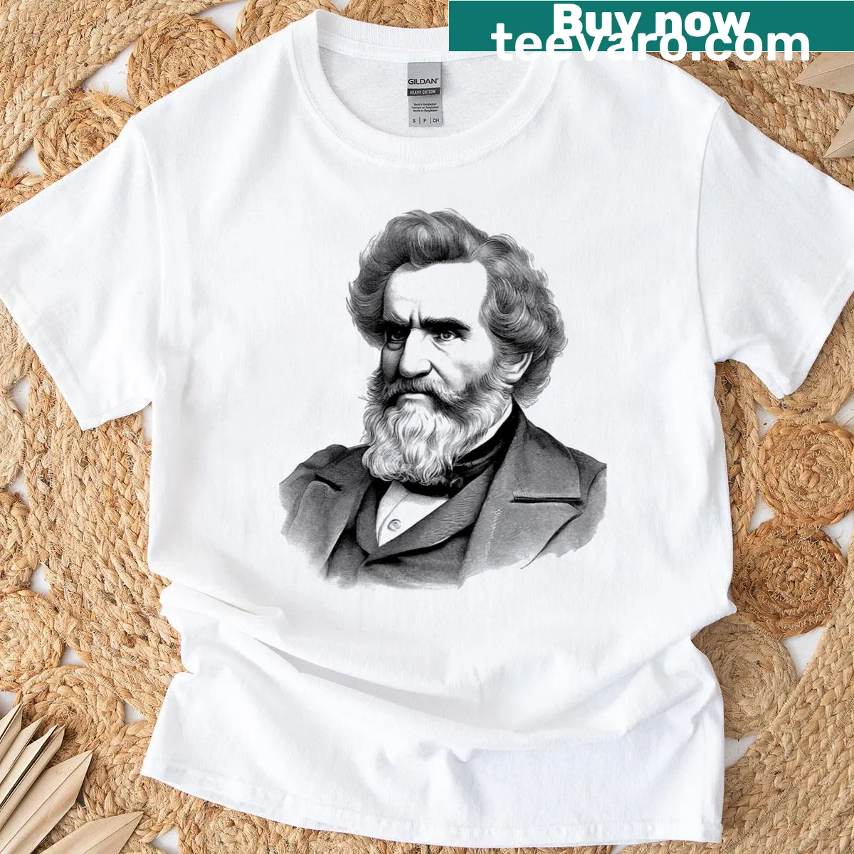Portrait t-shirt honoring composer Giuseppe Verdi — on a men's t-shirt