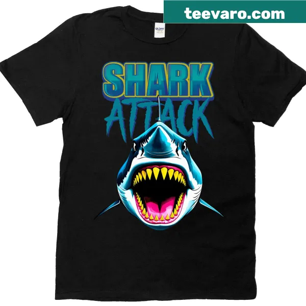 Bold marine life t-shirt featuring a great white shark graphic