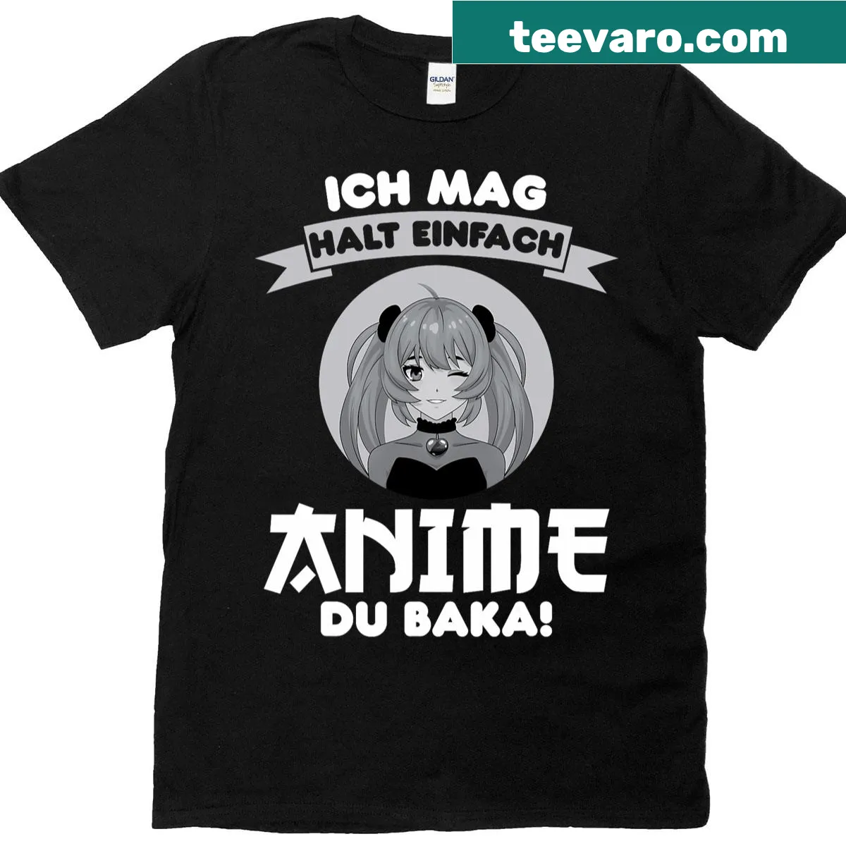 Anime-themed T-shirt with the phrase I Just Like Anime Du Baka! — on a men's t-shirt