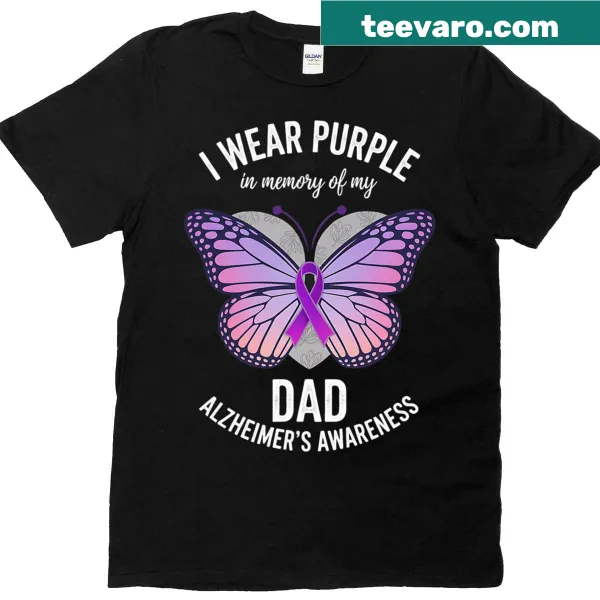 Memory tribute shirt 'I Wear Purple In Memory Of My Dad'